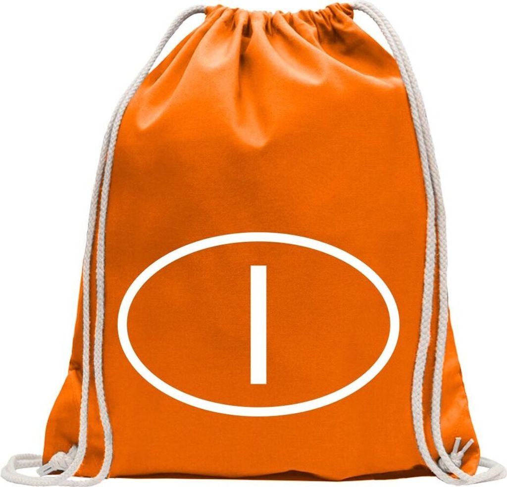 Kiwistar - Turnbeutel - mandarin - Italien I - Fun Rucksack Sport Beutel Gymsack Baumwolle mit Ziehgurt