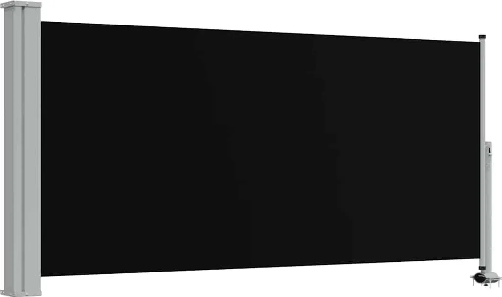 Store latéral rétractable 120x300 cm Noir - Paravent extérieur fixe