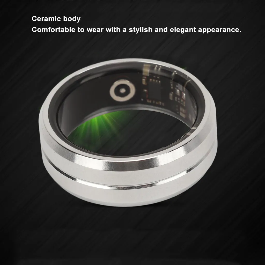 Anneau Connecté Fitness Tracker Argent IP68 pour Android et iOS Taille 12 - 5