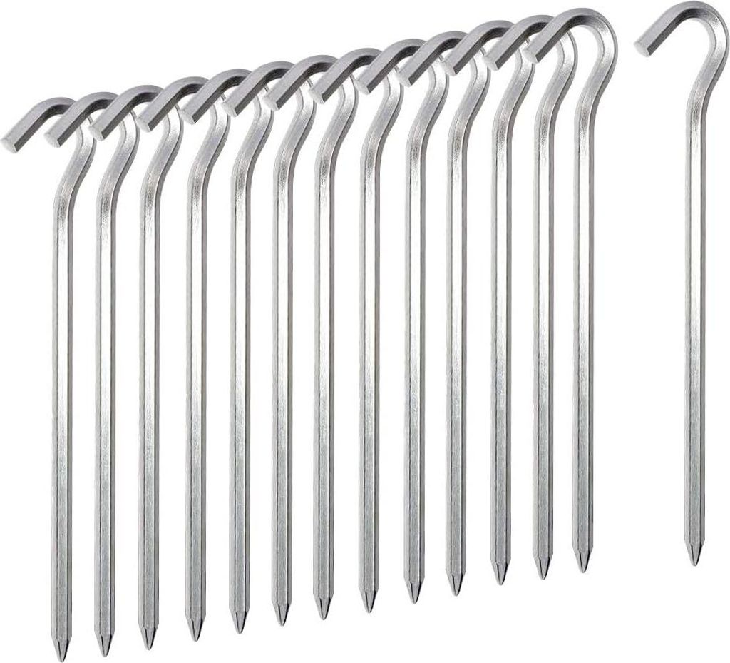 14-teilige Zeltheringe, 18 robuste Zelthaken aus Metall, leichte Zeltheringe aus Aluminiumlegierung, harte Bodenheringe, Gartenheringe, Nägel für...