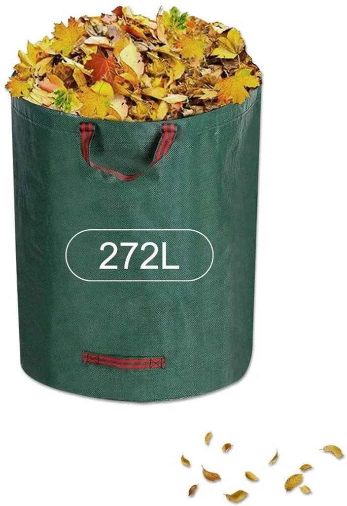 Sac à déchets de jardin vert 272L robuste et pliable pour divers végétaux