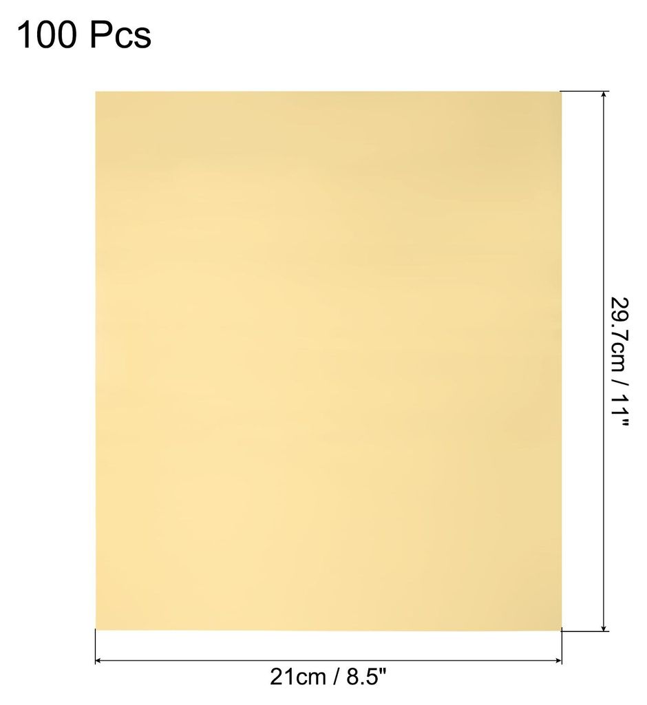 100er Pack Toner Reaktives Folienpapier,8,5"x11" A4 Hei?folienpapier fš¹r Laserdrucker Scrapbooking Heat Transfer DIY Craft, Mattes Gold