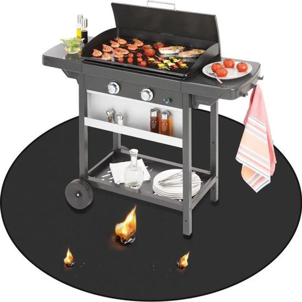 Tapis Barbecue Silicone et Fibre de Verre Pliable Haute Résistance