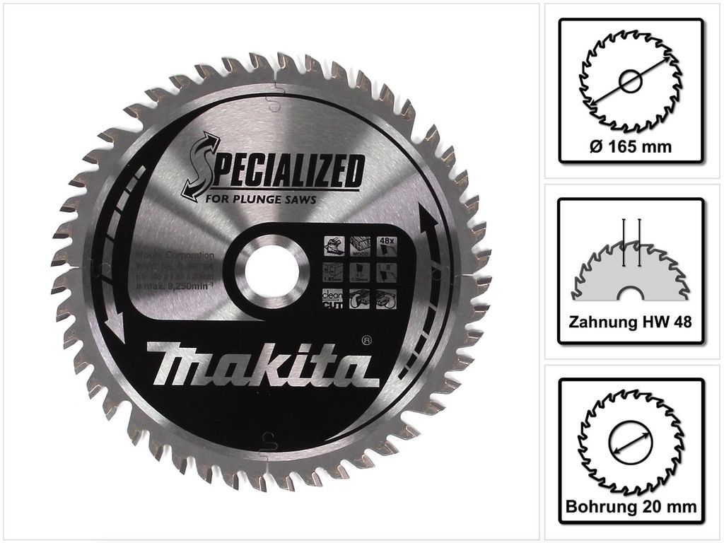 Makita B-56764 SPECIALISED Sägeb.165x20x48Z Obrázok produktu 
