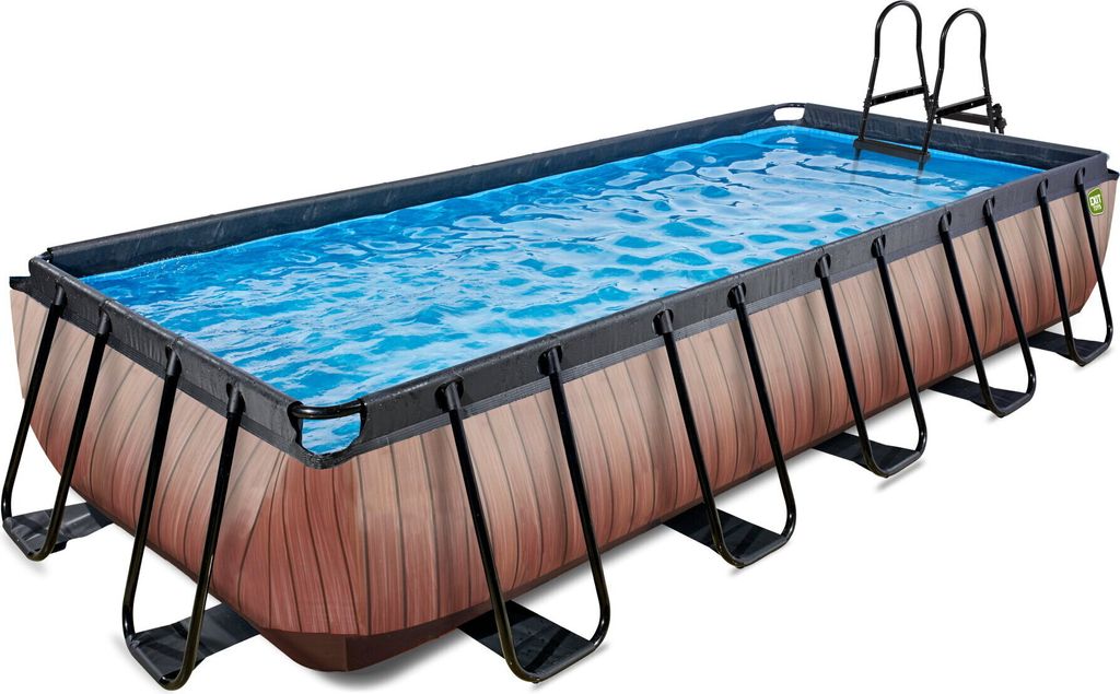 EXIT Wood Pool 540x250x100cm mit Filterpumpe - braun