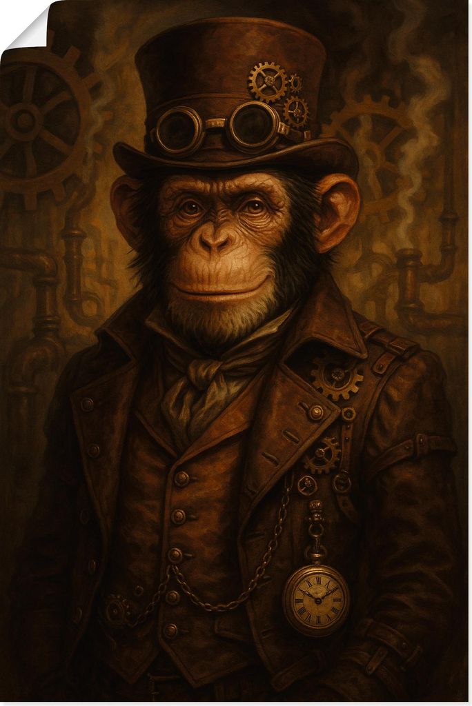 ARTland Poster Steampunk-Affe Größe: 40x60 cm