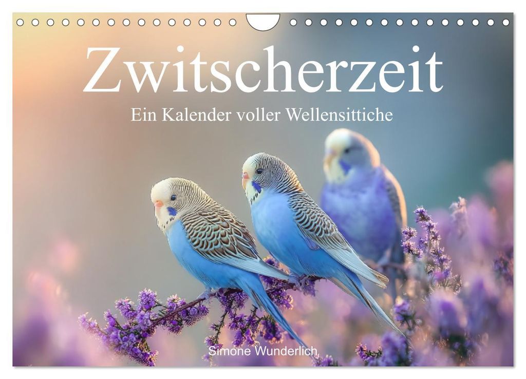 Zwitscherzeit - Ein Kalender voller Wellensittiche (Wandkalender 2027 DIN A4 quer), CALVENDO Monatskalender
