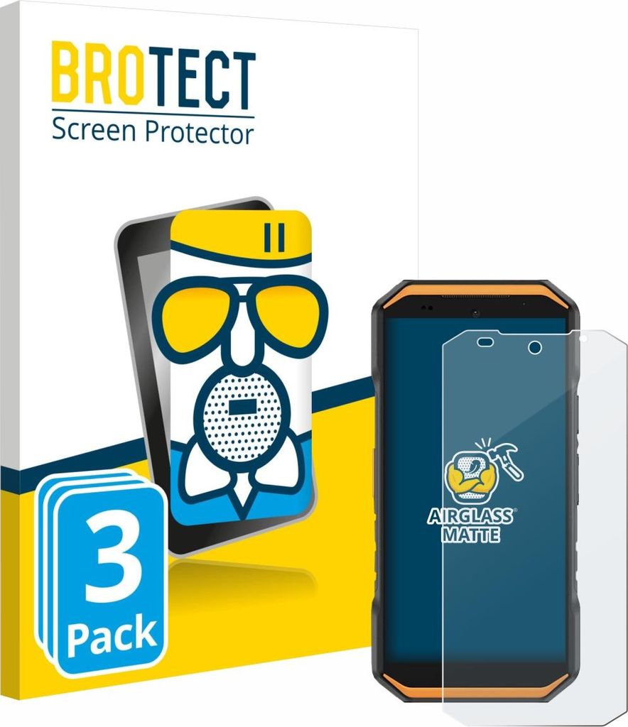 3x BROTECT Entspiegelungs Schutzglas für Ulefone Armor X32 Pro Schutzfolie Panzer Folie Glas Display Schutz matt