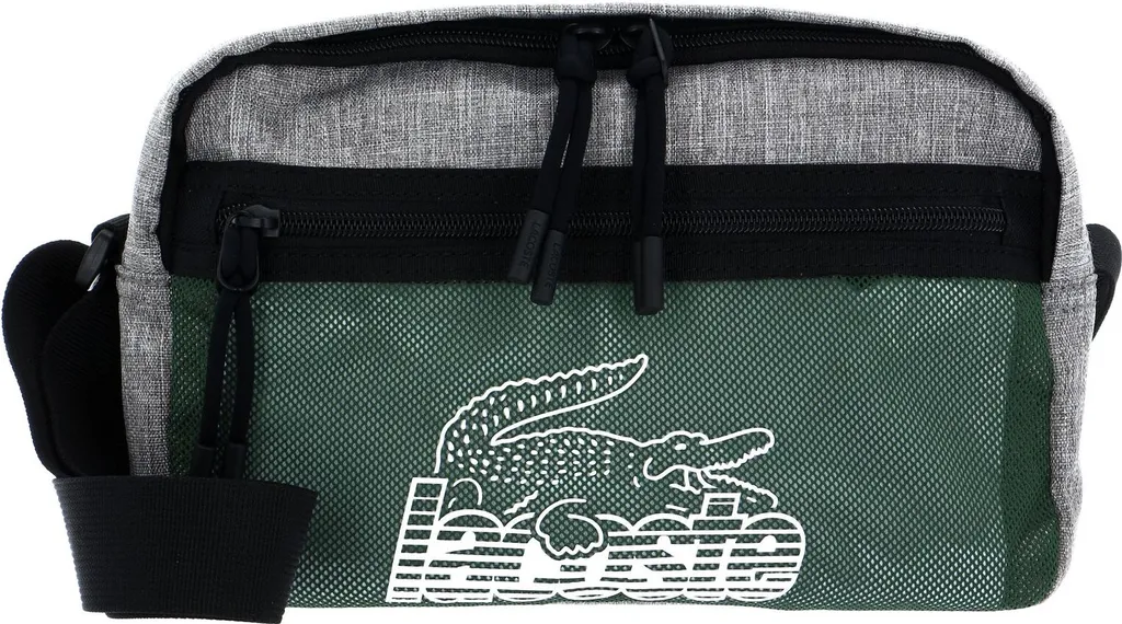 Sacoche bandoulière homme Lacoste Neocroc Reporter Bag Gris et Noir