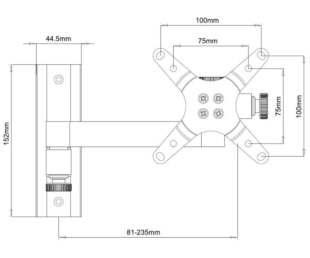 Support TV Mural 13-30 pouces Inclinable avec Double Articulation Techly