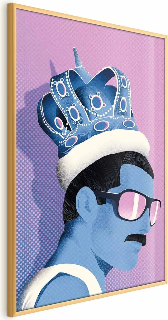 Poster Freddie 60x90 cm con cornice dorata senza margine