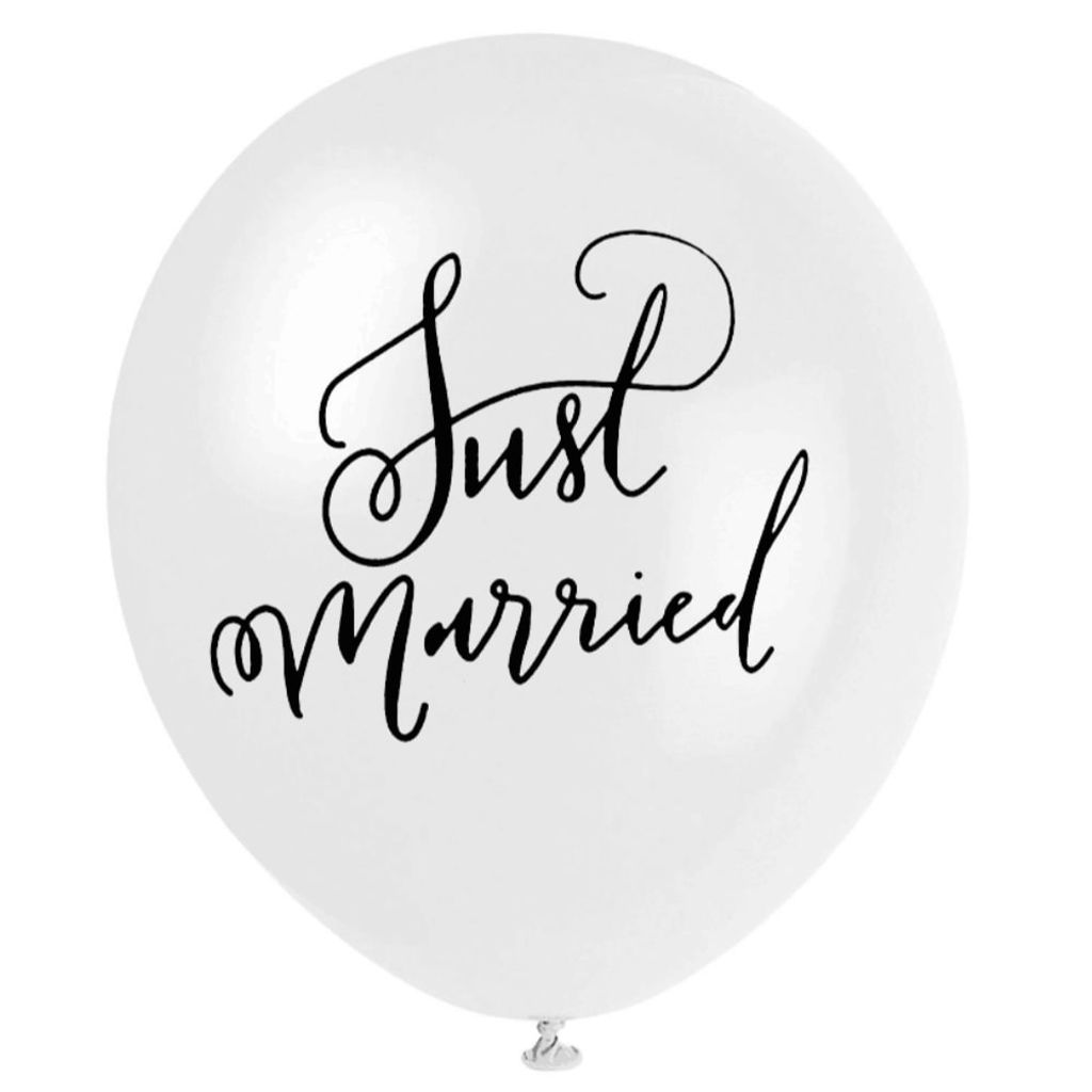Just Married Folien Luftballon Girlande Banner für Hochzeit Feier