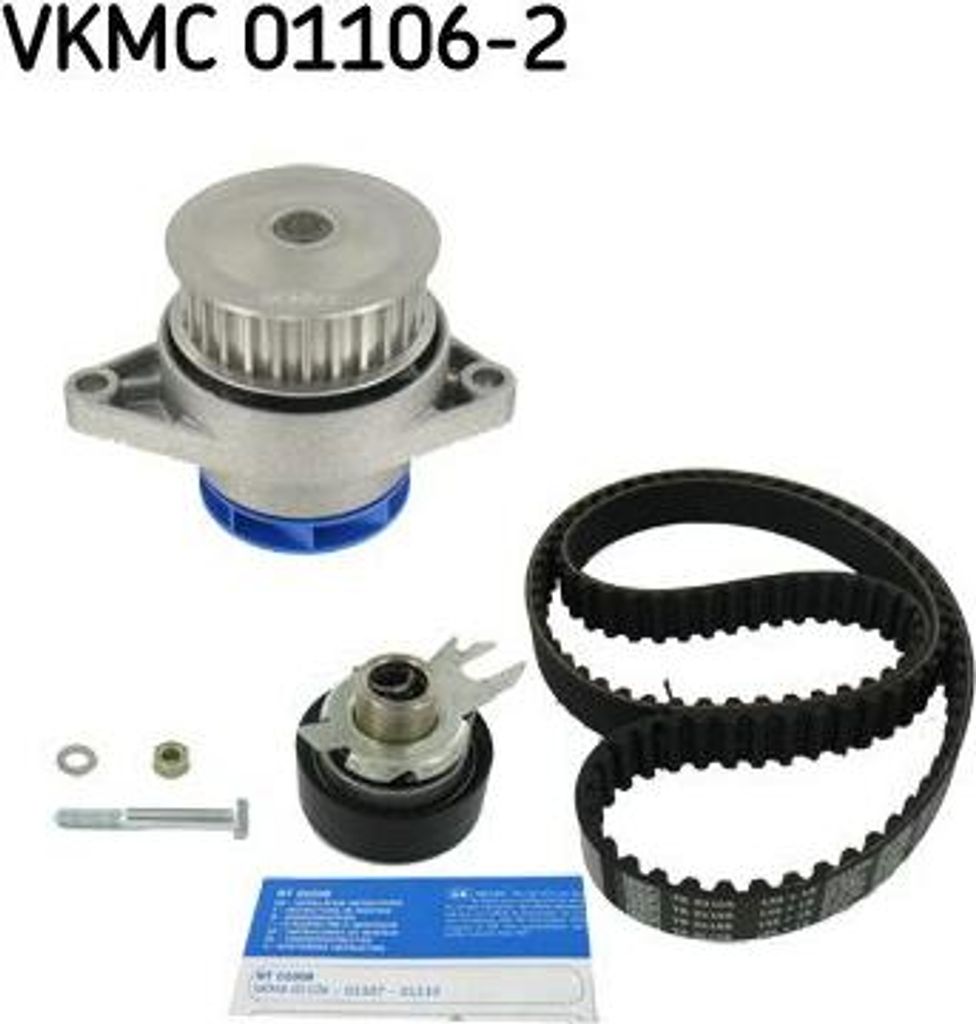 SKF VKMC 01106-2 Wasserpumpe + Zahnriemensatz OE 030109119AB kompatibel mit Arosa, Cordoba, Ibiza, Inca, Caddy, Golf III, Polo 6N, Polo 6V, Vento