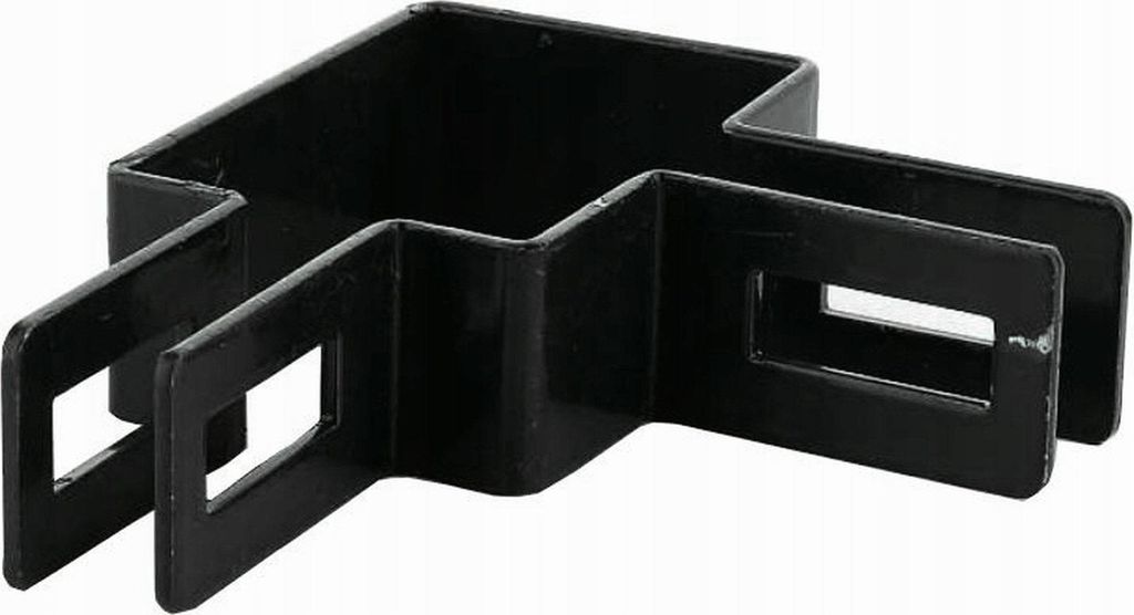 LogistSystem - Eckschelle rund 60x40mm - Schwarz - Zaunschelle für Zaunpfosten - Befestigung von Gitterstabmatten - Zaunschellen - Schelle - Streb...