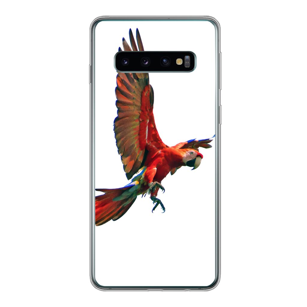 MuchoWow Handyhülle Schutzhülle Hülle für Samsung Galaxy S10 Ara - Vogel - Porträt Silikon Softcase Handy Hülle - Handytasche
