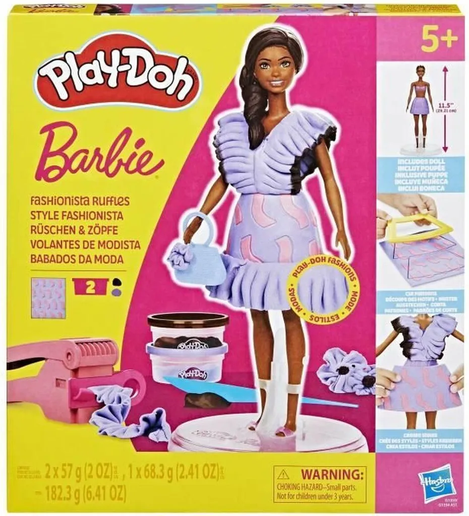 Pâte à modeler 730g Play-Doh Barbie grand pot d'argile à volants