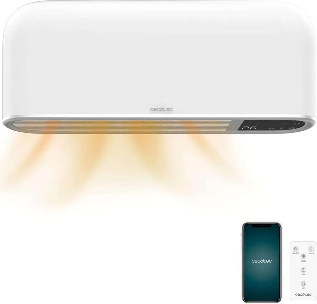Radiateur céramique 2000W IP22 connecté Wi-Fi pour salle d'eau rapide