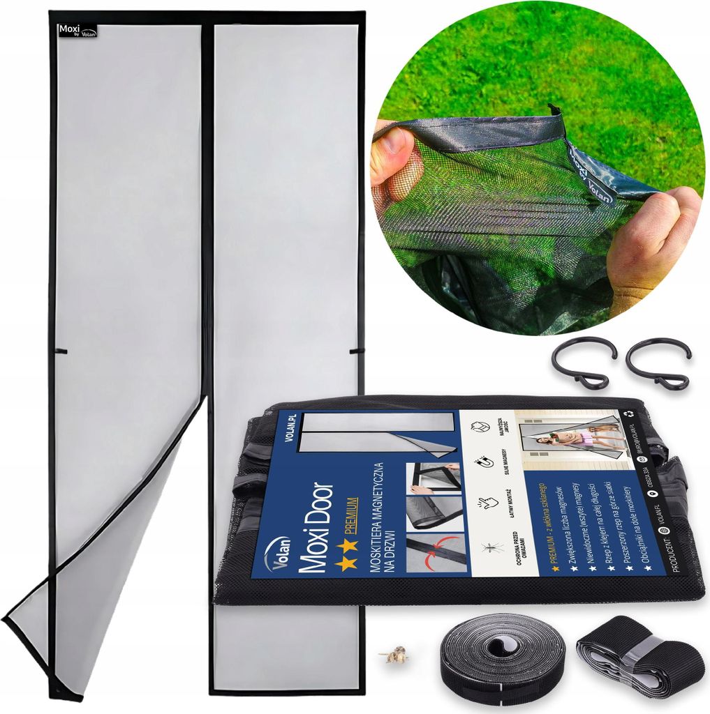 Fliegengitter Tür PREMIUM Glasfaser - 100x210cm, Moskitonetz Magnetisch, Balkontür, Insektenschutz Insektengitter