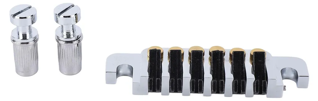 Chevalet à rouleaux avec 2 vis pour guitare électrique type LP chromé - 20