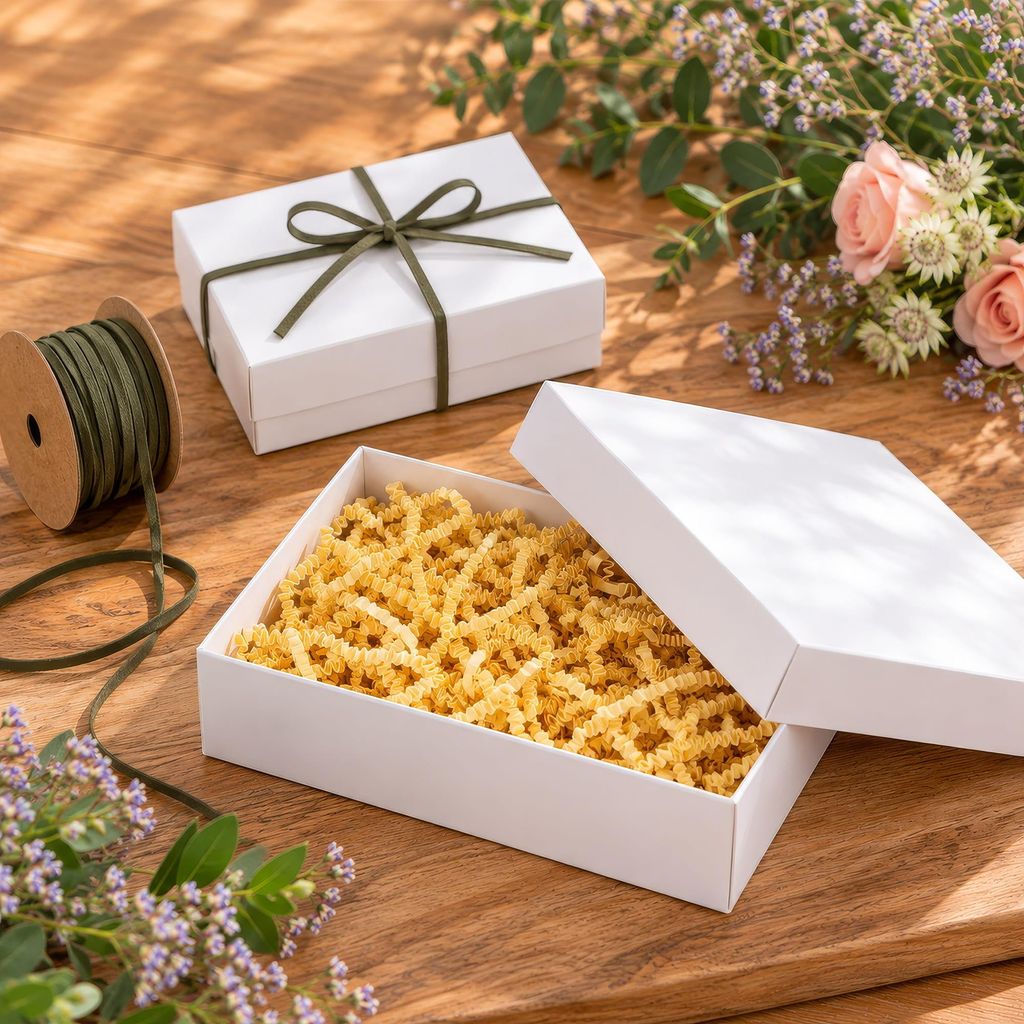 Caja plegable de 11,5 x 15,5 x 5 cm, blanca, con tapa, de Imagen del producto 