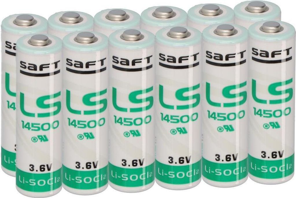 12x Saft Lithium 3,6V Batterie LS14500 AA - Zelle Produktbild 