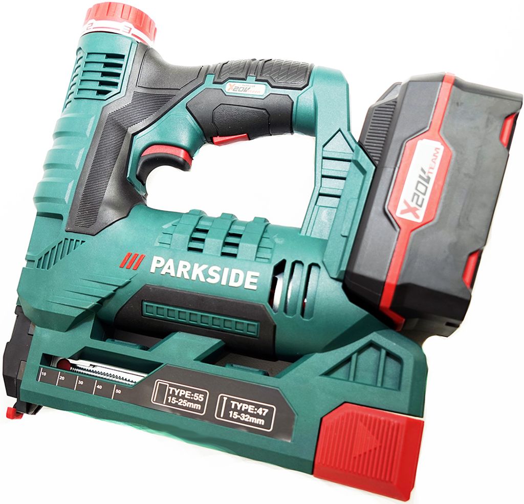 PARKSIDE 20 V Akku Tacker PAT 20-Li / inkl. Akku (4Ah) und Ladegerät (2,4A)