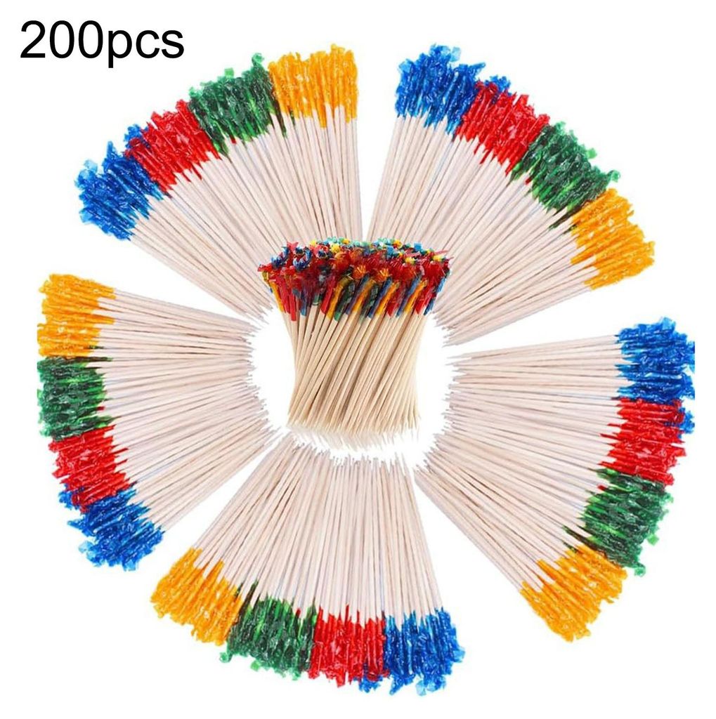 Bambuszahnstocher für Vorspeisen, natürliche splitterfreie Partyzahnstocher für Cocktails, Obstsandwiches und Wurstplatten