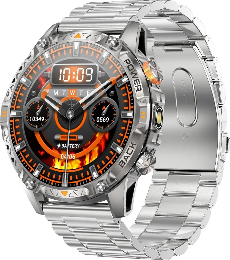 INF Montre Connectée Argent : Autonomie Longue Durée et Étanchéité IP68