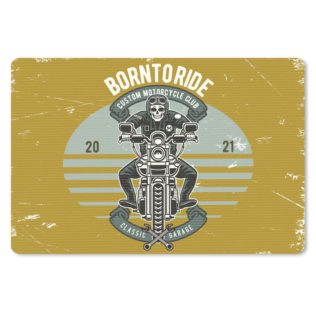 MuchoWow Mauspad Mousepad Mancave - Motor - Skelett - Vintage 27x18 cm - Mousepads - Maus Mat - Pad - Mausunterlage - Büroartikel - Desk Matten