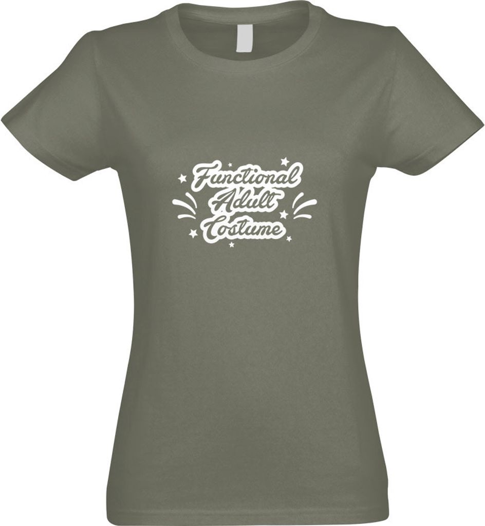 Kiwistar - T-Shirt tailliert - Damen - Olive - Functional Adult Costume - mit Motiv Bedruckt - Funshirt Design - Sport - Freizeit - Damen - M