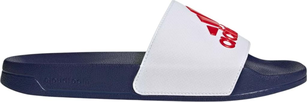 Adidas Shower Adilette Slide Badelatschen Badeschlappen Sandale weiss/blau/rot HQ6885, Schuhgröße:46 EU