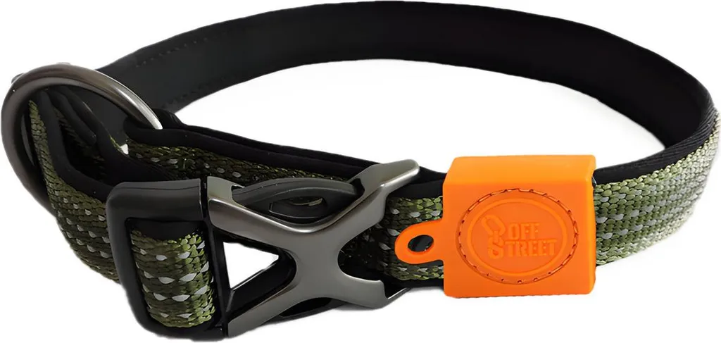 Collare AFP Off Street Verde Oliva L | Eleganza Tecnica per Cani