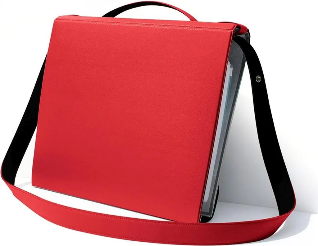 Protégez vos documents importants avec ce porte-documents cuir rouge chic - 3