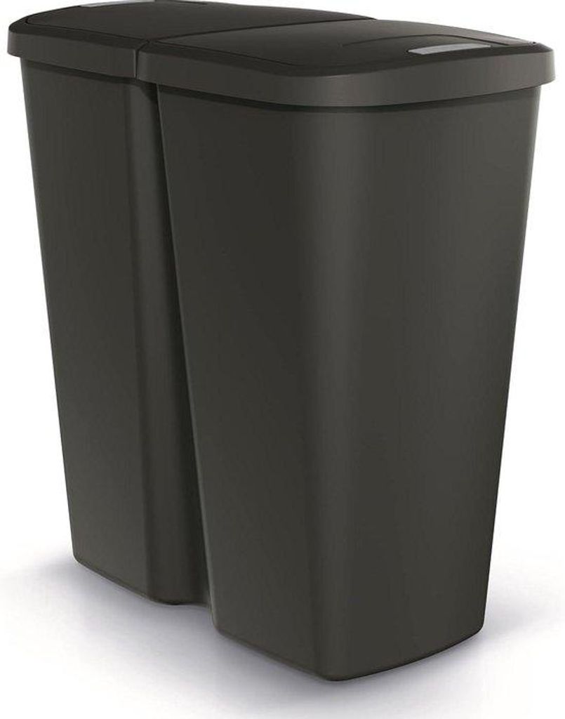Zweikammermülltonne - 50 Liter Abfallsortierung - schwarzer Mülltonne 60 Liter