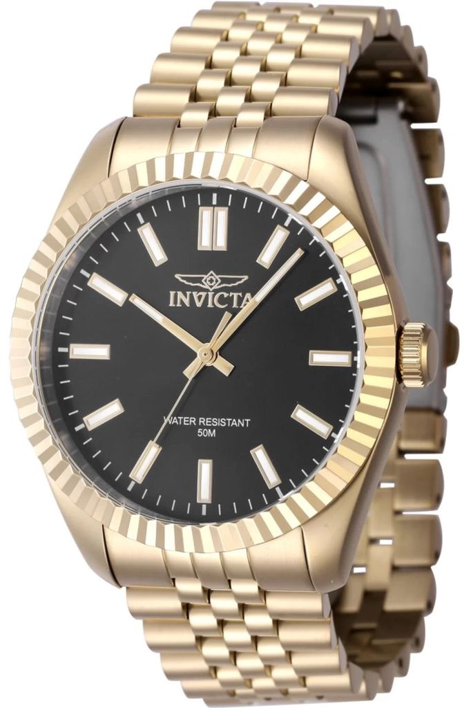 Invicta Specialty 47488 Herren uhr - Wasserdicht - Analog - Quarzuhrwerk - Edelstahl mit schwarzen zifferblat - 43mm