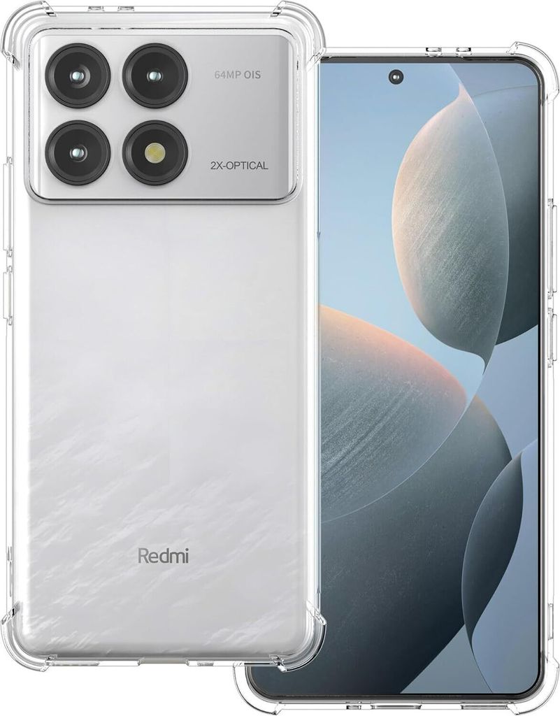 Hülle für Xiaomi Poco F6 Pro Weich Transparent Handyhülle mit Verstärkte Ecken Bumper Schutzhülle