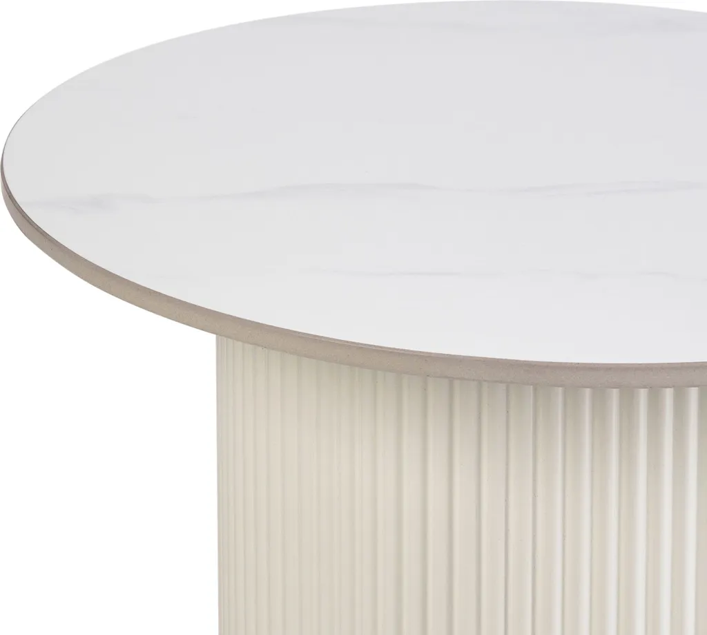 Table d'appoint BELIANI beige clair aspect pierre ø 50 cm design chic - 4