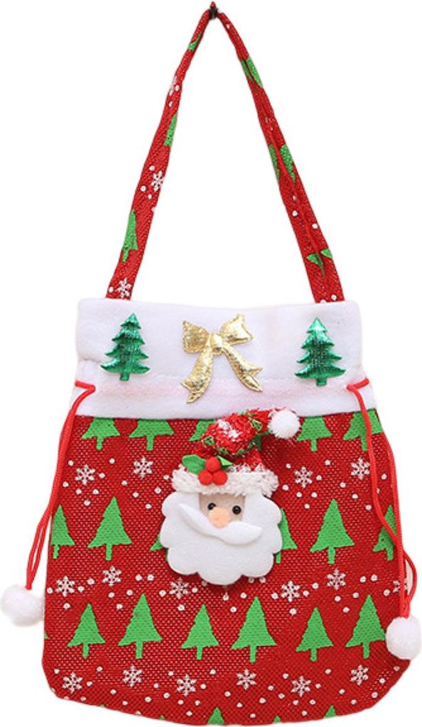 Weihnachtsgeschenktaschen Santa Claus Geschenktüte Kinder Handheld Candy Bags für Weihnachtsverpackung Partyzubehör-Rot