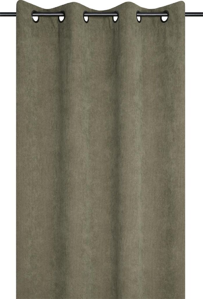 STOF | Gardine - 140x260 cm - Khaki - Ösen Gardine - Produktbild 