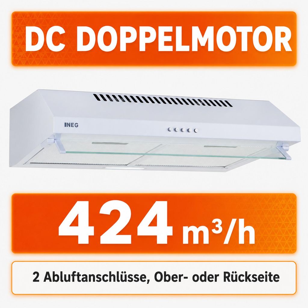 NEG Unterbau-Dunstabzugshaube NEG15-DC+ Doppelmotor 60cm Produktbild 