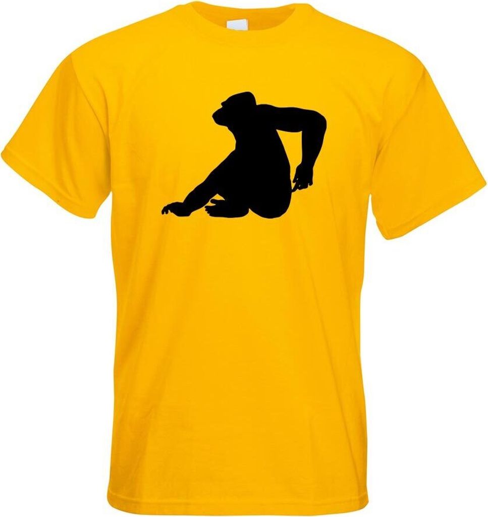 Kiwistar - T-Shirt - gelb - AFFE - Motiv 2 - Gorillas Herren Funshirt Bedruckt Design Sprüche Spruch Motive - mit Motiv Bedruckt - Funshirt Design...