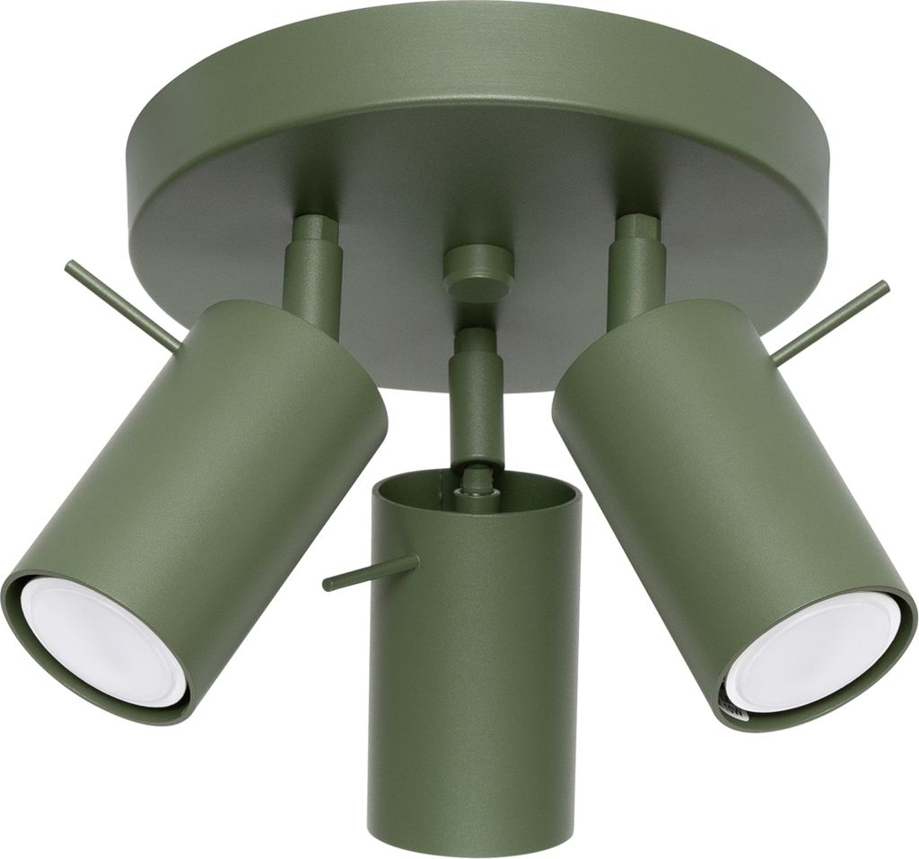 Plafond RING 3P olivgrün 3xGU10 10W Stahl 18.5x19.5x19.5cm Sollux Lighting