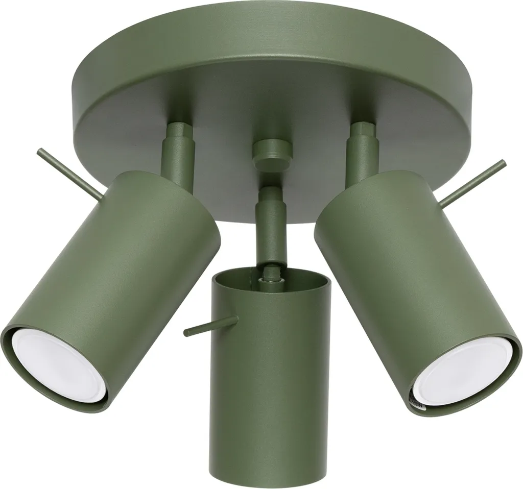 Lampada RING 3P Verde Oliva Sollux | Illuminazione Industriale Acciaio