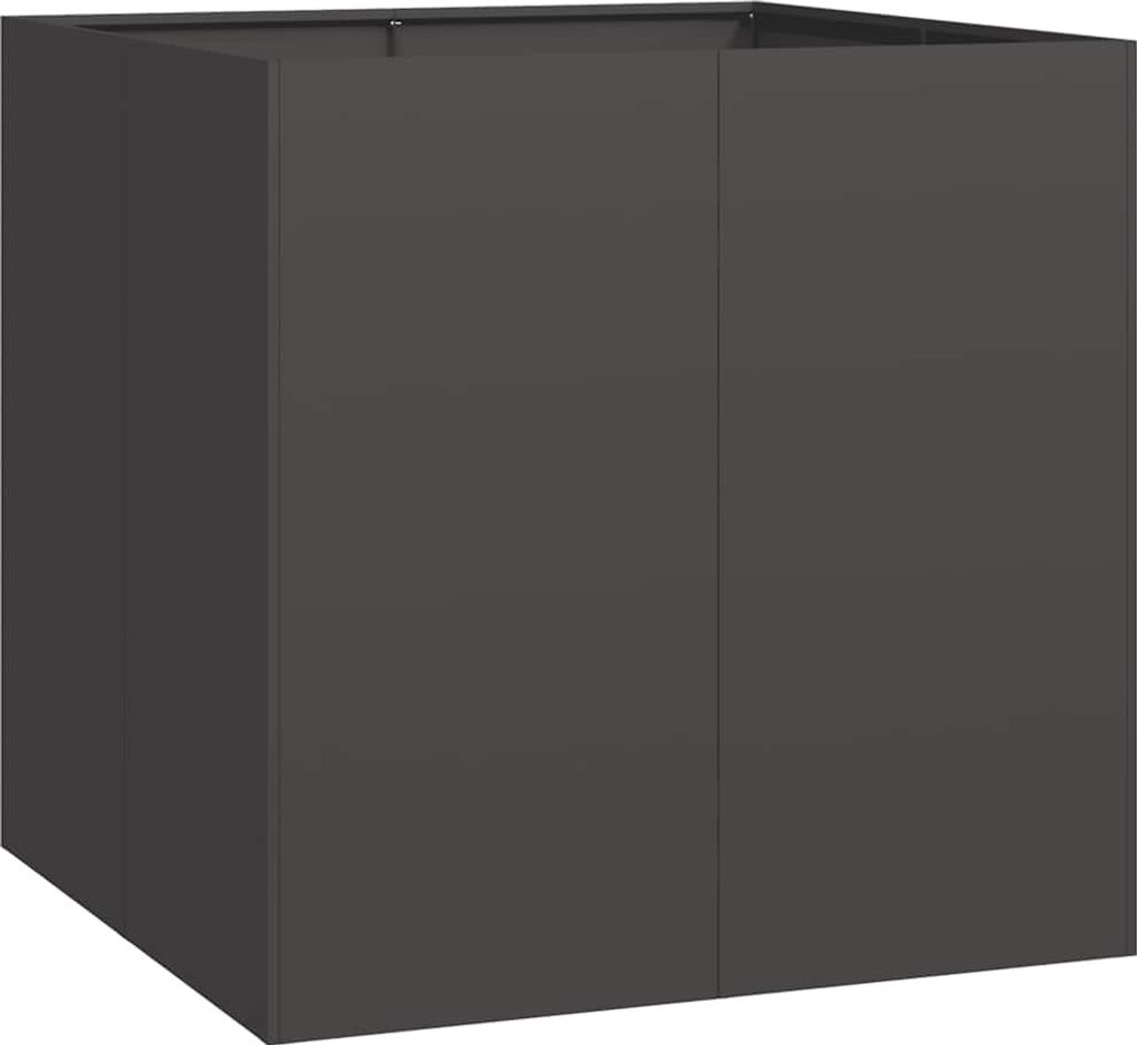 Pflanzkübel Schwarz 80x80x80 cm Stahl