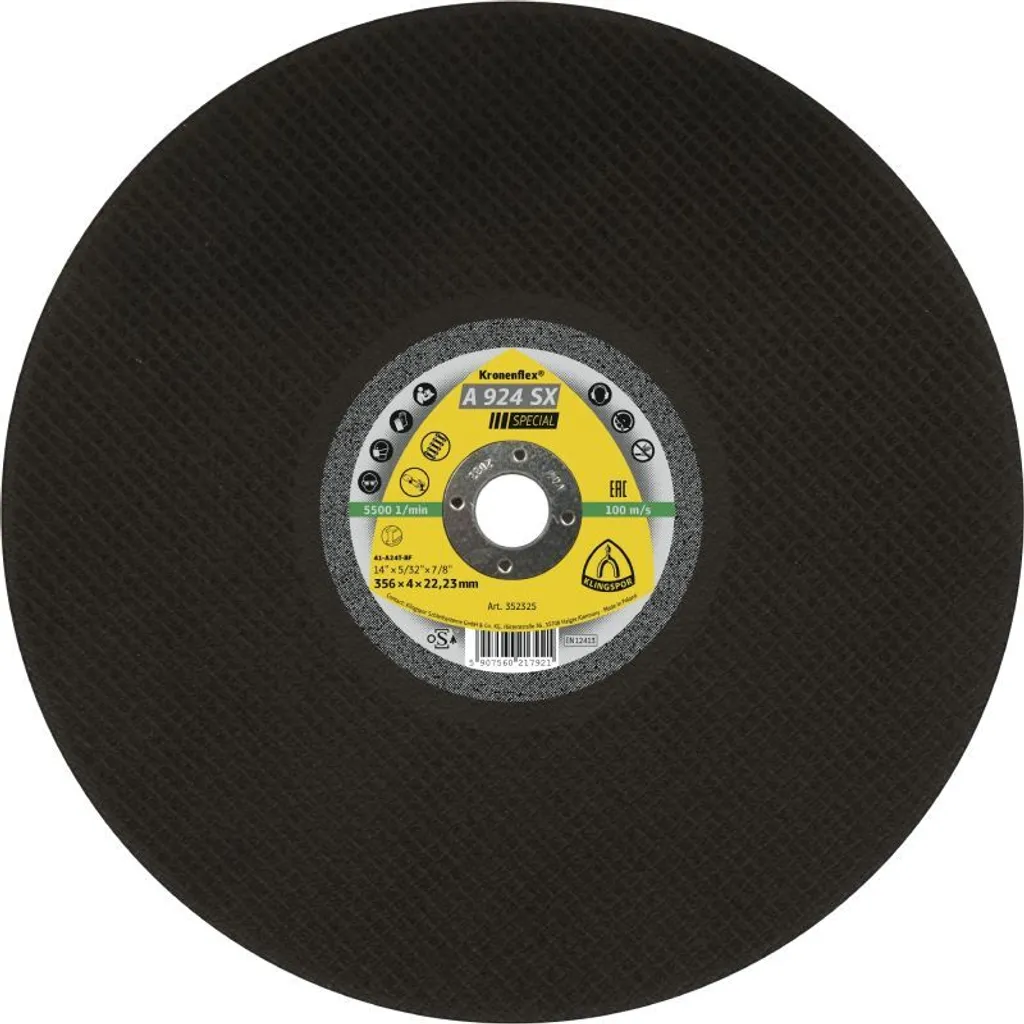 Disco Klingspor A 924 SX 356x4x25,4 mm | Taglio Professionale Binari