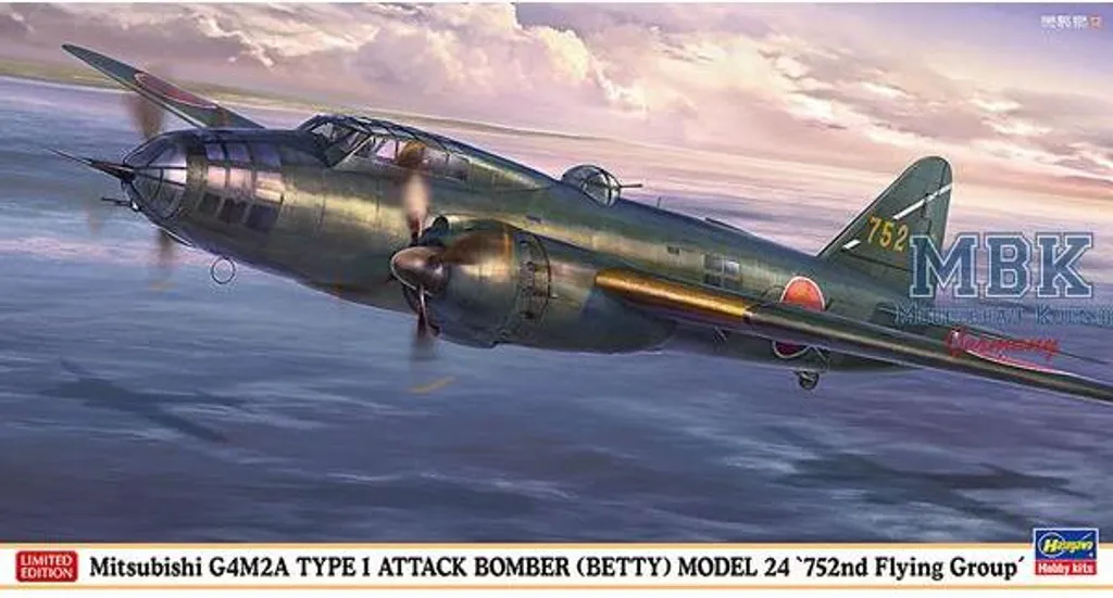 Maquette Mitsubishi G4M2A Betty : Kit Hasegawa Haute Qualité 1/72