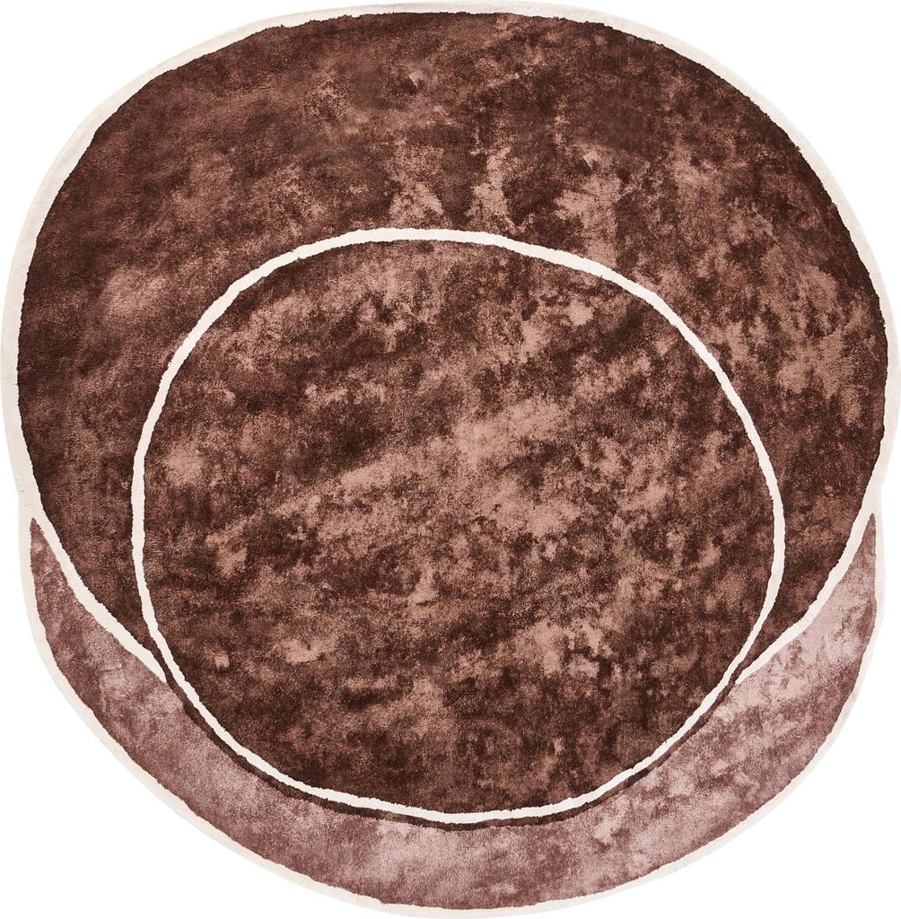 BELIANI Teppich Braun Viskose u. Wolle 200 x 200 cm Kurzflor Asymmetrisch Sonderform Mehrfarbig Modern Wohnzimmer Schlafzimmer Flur