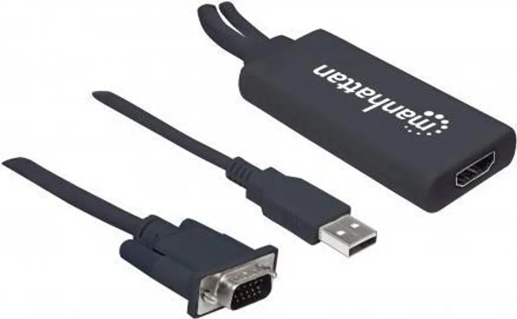 Manhattan Convertitore HDMI VGA Bianco per Presentazioni - USB - 2