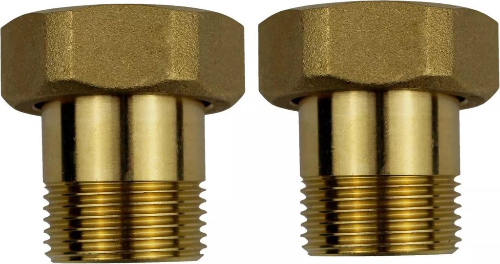 Two brass plumbing fittings are shown against a white background.