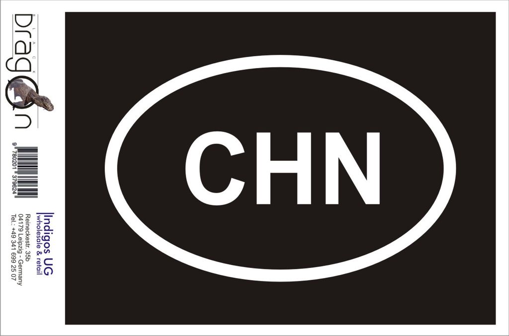 Aufkleber / Autoaufkleber - JDM / Die cut / Auto / OEM - China CHN - 160x110 mm rot - Heckscheibe / Heckscheibenaufkleber